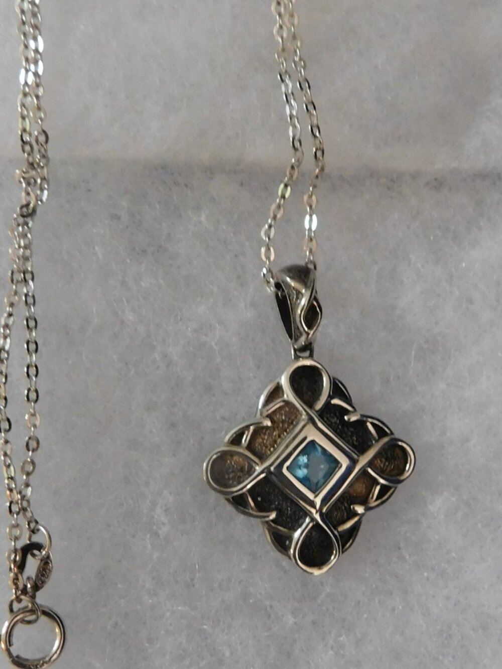 Ladies Genuine Topaz 925 Sterling Silver Necklace